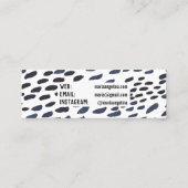 インディゴウォーター色抽象芸術スポットアニマルプリント スキニー名刺 (裏面)