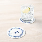 インディゴウォーター色葉リース ラウンドペーパーコースター (インサイチュ)