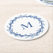 インディゴウォーター色葉リース ラウンドペーパーコースター (アングル)