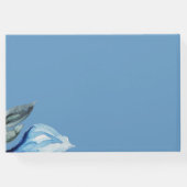 インディゴエレガントブルーウォーターカラーアート ゲストブック (裏面)