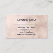 インディゴエレガントブルーピンクのクリーム大理石パターン 名刺 (裏面)