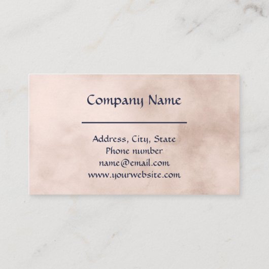 インディゴエレガントブルーピンクのクリーム大理石パターン 名刺 (裏面)