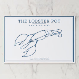インディゴエレガントブルーロブスターレストランランチョンマット ペーパーパッド