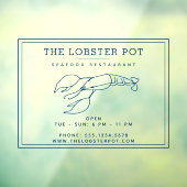 インディゴエレガントブルーロブスター/シーフードレストラン ウィンドウサイン (シート3)