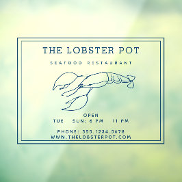 インディゴエレガントブルーロブスター/シーフードレストラン ウィンドウサイン