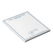 インディゴエレガントブルーロブスター/シーフードレストラン ノートパッド (アングル)