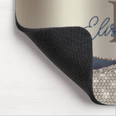 インディゴエレガントブルー瑪瑙セクイン マウスパッド (コーナー)