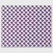 インディゴエレガント赤面ブルーフローラパターン(の模様が)あるハート ラッピングペーパー (フラット)