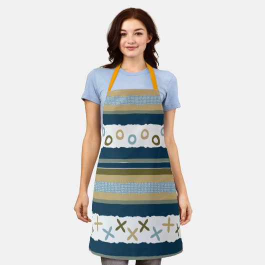 インディゴキス&ハグズカスタマイズ可能エプロン エプロン (着用した状態)