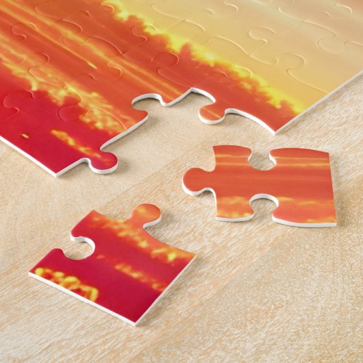 インディゴコスモスが虹の鮮やか光の空を放つ ジグソーパズル (側面)