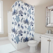 インディゴシボリビーチタコウミガメ シャワーカーテン (インサイチュ)