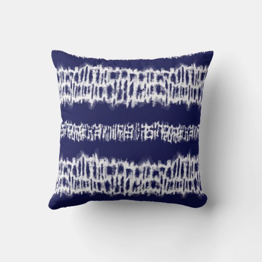 インディゴシボ日本のリ絞り染めストライププリント クッション (裏面)