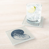 インディゴシャークアイシーシェル ガラスコースター (アングル)