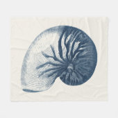 インディゴシャークアイシーシェル フリースブランケット (正面(横))