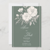 インディゴスタイルホワイトローズザデイト 招待状 (正面)