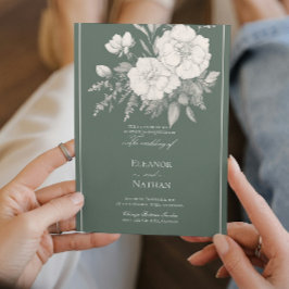 インディゴスタイルホワイトロ結婚ローズ 招待状