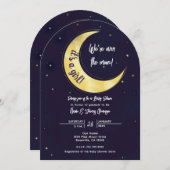 インディゴスター秋イエロームーンスターリーベビーシャワー 招待状 (正面/裏面)