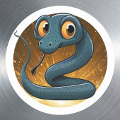 インディゴスネーク🐍かわいいヘビ動物グラフィック ラウンドシール