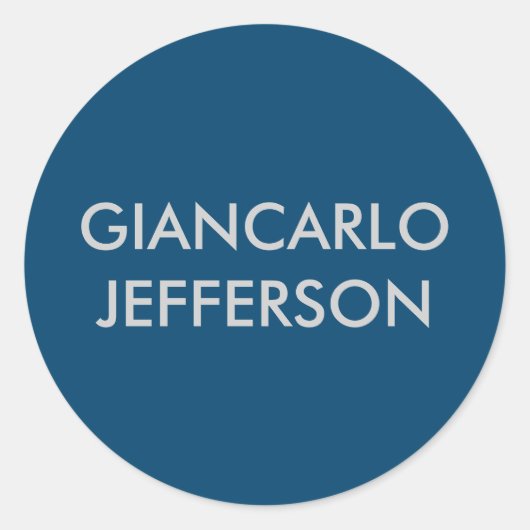 インディゴダイマージンブルーミニマルプロフェッショナルあなたの名前 ラウンドシール (正面)