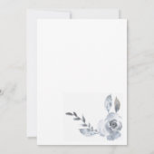 インディゴダスティブルーフローラ幾何学的ウェディング招待 招待状 (裏面)