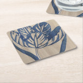 インディゴチューリップ スクエアペーパーコースター (アングル)