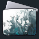 インディゴテンペスト ラップトップスリーブ<br><div class="desc">インディゴテンペスト私は6月までにエリカ・ヴェス。白ユニークい背景に外へ拡散する青い色合いの抽象デザイン。</div>