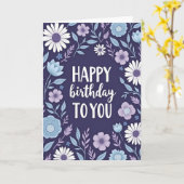 インディゴデイジー誕生日カード カード (黄色い花)