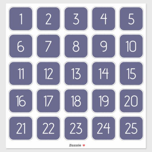 インディゴネイビーブルーのカスタムスクエア数字ステッカー シール (シート)