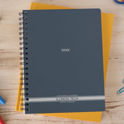 インディゴネイビーブルーボトムストライプスパイラルウィークリー プランナー手帳