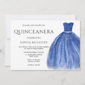 インディゴネイビーブルーマーメイドドレスキンセアニェラ 招待状 (裏面)