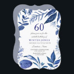 インディゴネイビーブルーリーフフローラ60th誕生日招待状 招待状<br><div class="desc">Indigo Navy Blue Leafフローラ60th誕生日招待状ニッチとネストストアのマッチングコレクションを参照</div>