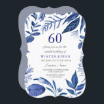 インディゴネイビーブルーリーフフローラ60th誕生日招待状 招待状<br><div class="desc">Indigo Navy Blue Leafフローラ60th誕生日招待状ニッチとネストストアのマッチングコレクションを参照</div>