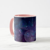 インディゴバイオレットかわいらしスパークルライトハート&スター マグカップ (正面左)