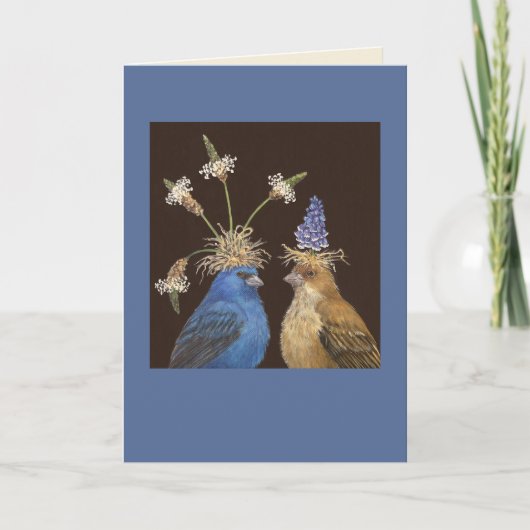 インディゴバンティングカップルのカード カード (正面)