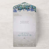 インディゴバンティング ピーコック フェアリー ライト ウェディング オールインワン招待状 (外側)