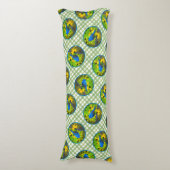 インディゴバンティン絵を描グ・オン・フェンスオリジナル・バードアート ボディピロー (正面縦)