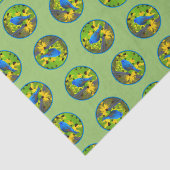 インディゴバンティン絵を描グ・オン・フェンスオリジナル・バードアート 薄葉紙 (詳細)