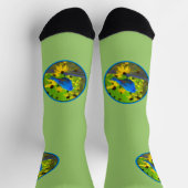 インディゴバンティン絵画ズ – オリジナルワイルドバードアート ソックス (上部)