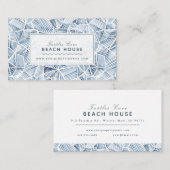 インディゴパターンビーチハウスコテージB&Bレンタル 名刺 (正面/裏面)