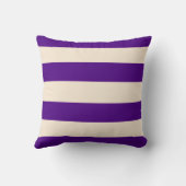 インディゴパープルとアンティークホワイトストライプ クッション (裏面)