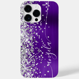 インディゴパープルとシルバーグリッターの華やかさが魅力のシグネチャーデザイン Case-Mate iPhone 14 PRO MAXケース