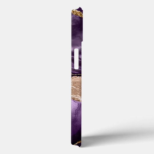 インディゴパープルアゲート&バラ金ゴールドグリッター ガーリー Case-Mate iPhoneケース (裏面 / 右)