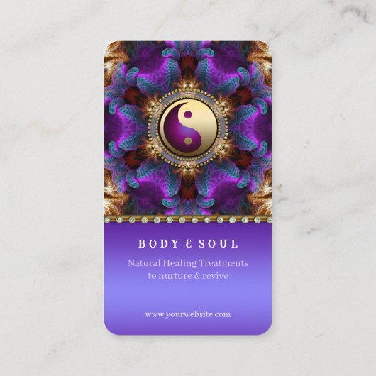 インディゴパープルアンゲリックエネルギーヒーリングホリスティック 名刺 (裏面)