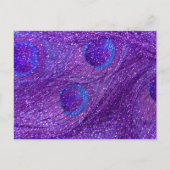 インディゴパープルグリッタークジャクの羽 ポストカード (正面)