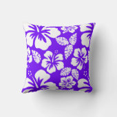 インディゴパープルハワイアントロピカルハイビスカス クッション (裏面)