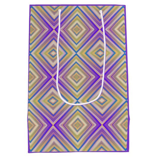 インディゴパープル代替ダイヤモンドパターン ミディアムペーパーバッグ (裏面)