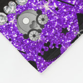 インディゴパープル·グリッターの王女王冠は、星を放つ フリースブランケット (角)