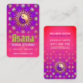 インディゴパープル&ピンク陰陽アサホリスティックナヨガ 名刺 (正面/裏面)