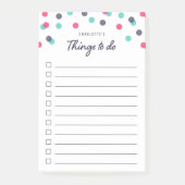 インディゴピンクのティール（緑がかった色）紙吹雪一覧 ポストイット (正面)