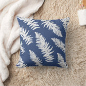 インディゴファーンホワイトプラントボタニッ絵画クス クッション (ブランケット)